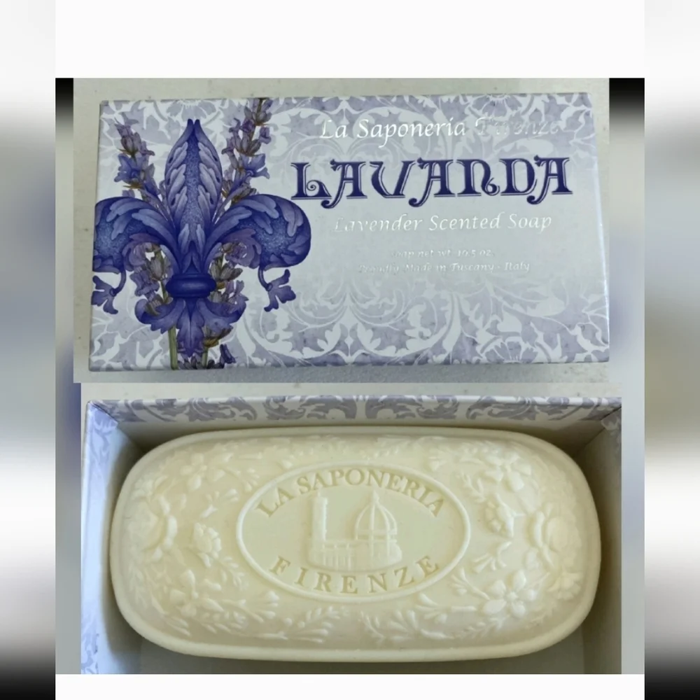 La Saponeria Firenze Lavanda Italy Lavender Jumbo Bar Soap w/ Box 10.5 oz